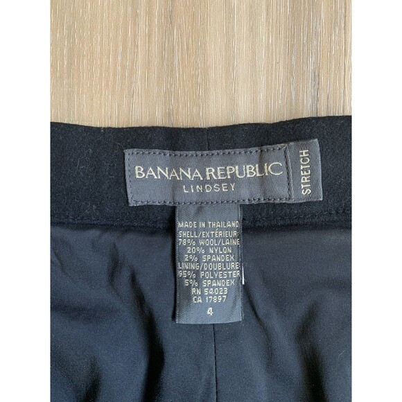Banana Republic Women's Pants Lindsey Fit Black Wool Blend Dress Straight Size 4 - Picture 5 of 8